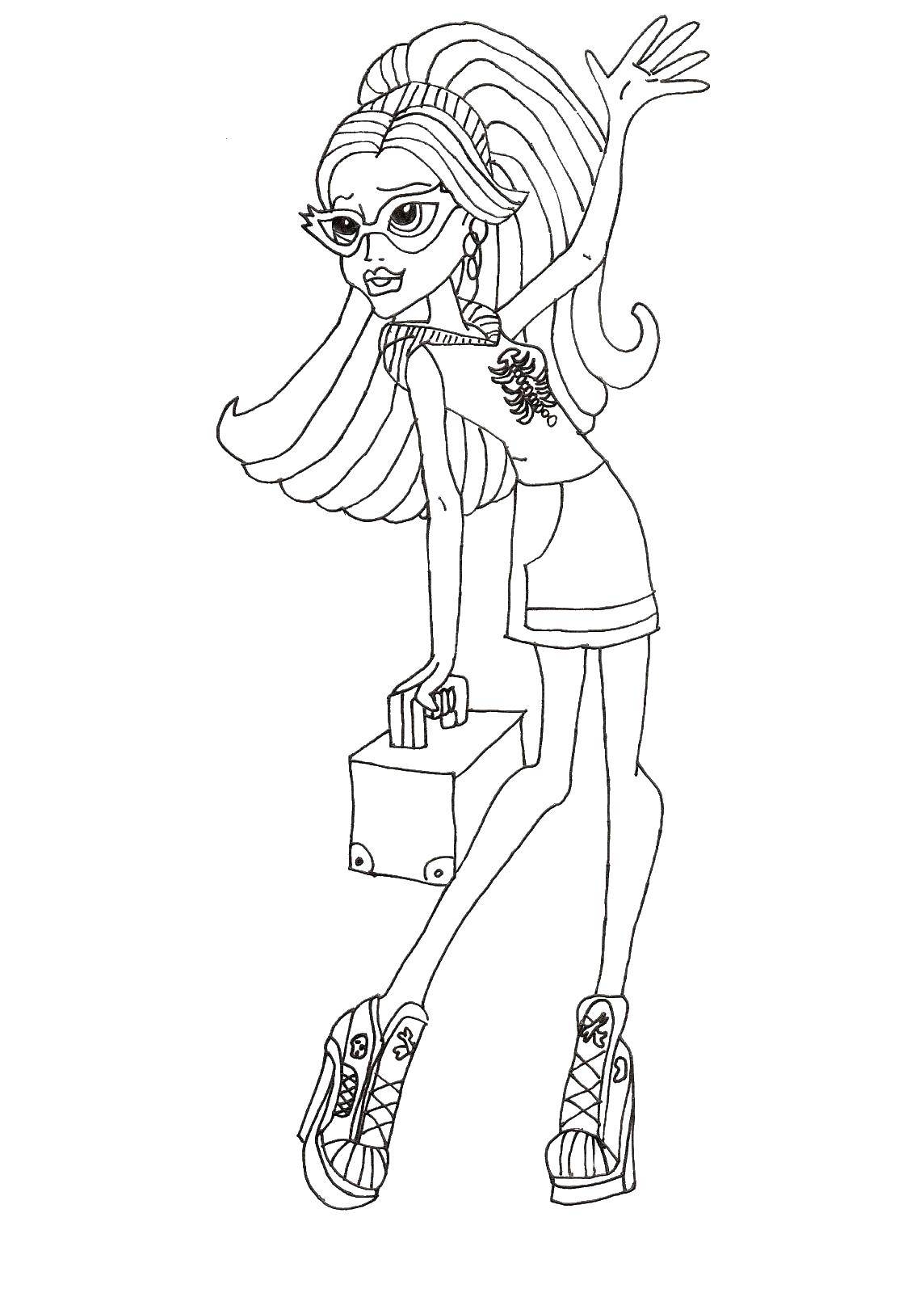 Coloring Ghoulia, yelps zombies. Category Monster high. Tags:  Yelps, ghoulia, a zombie, Monster high.
