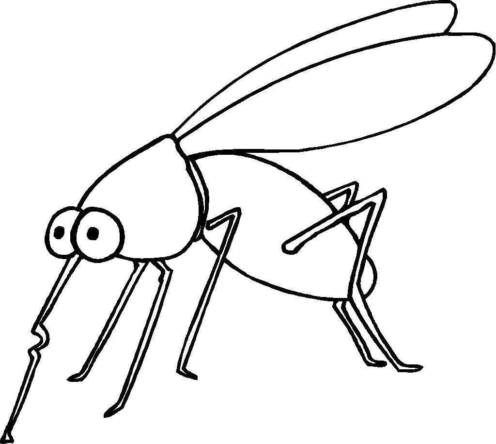 Название: Раскраска Комарик с крыльями. Категория: Насекомые. Теги: комар.