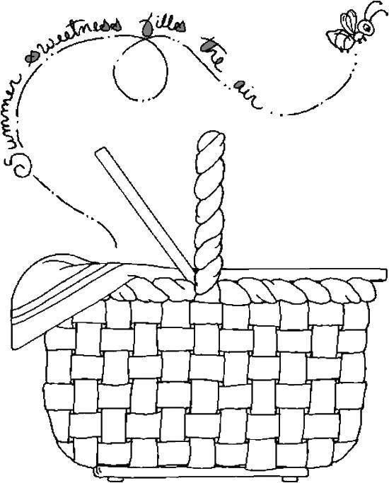 Coloring The picnic basket. Category The food. Tags:  basket , food, .