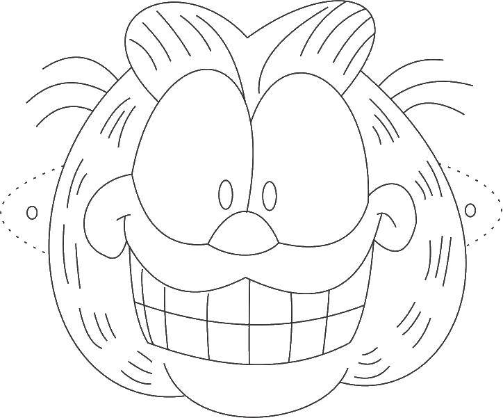 Coloring Mask Garfield. Category Masks . Tags:  Garfield , mask.