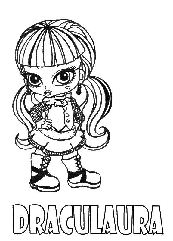 Coloring Mini draculla. Category Monster high. Tags:  Monster high, mini, draculla.