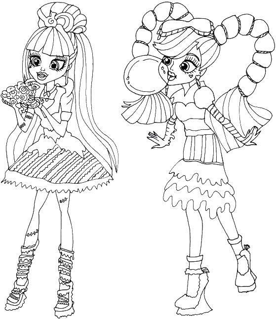 Coloring New girls monster high. Category Monster high. Tags:  Monster high girls.