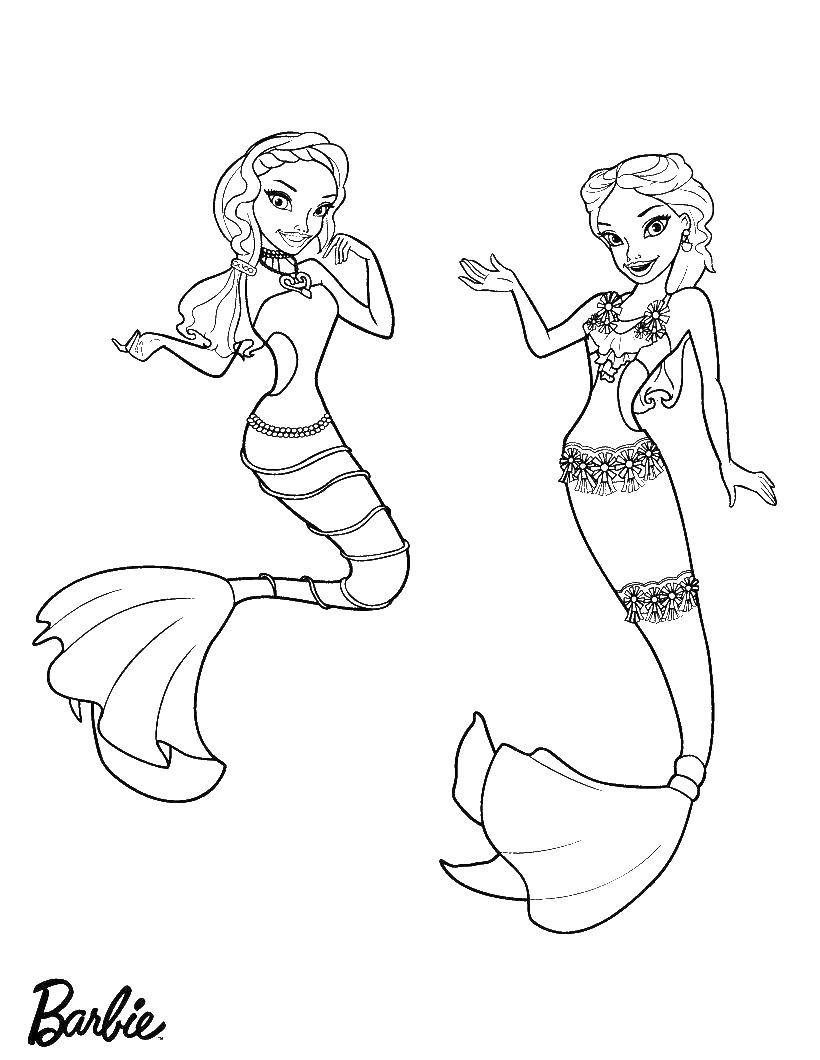 Coloring Friend Barbie mermaid. Category The little mermaid. Tags:  Barbie , mermaid.