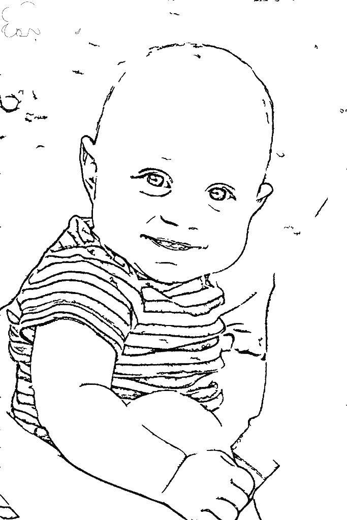 Coloring Baby smiling. Category Disney coloring pages. Tags:  the child, smile.