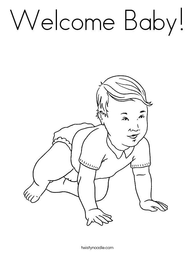 Coloring The child in diapers. Category children. Tags:  child, diaper.