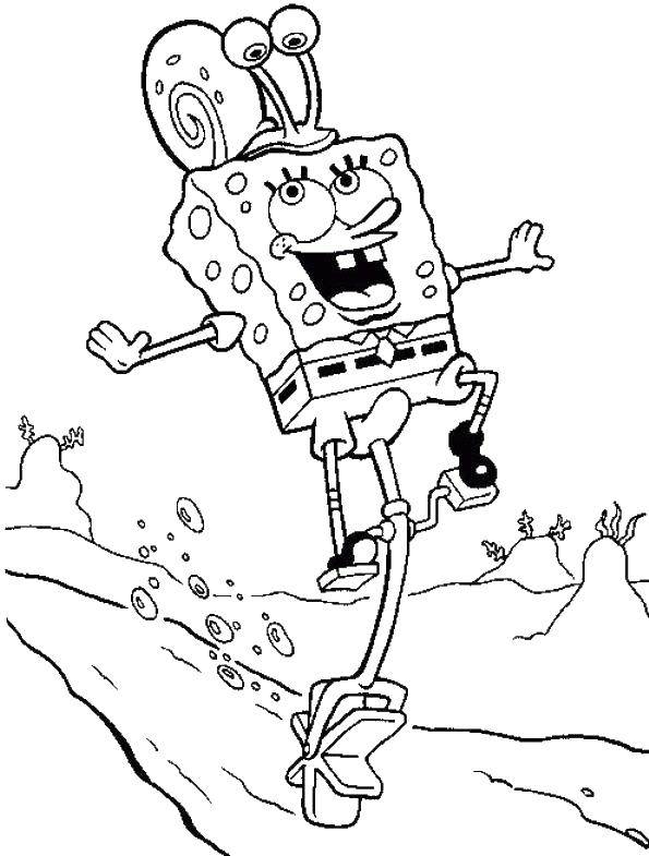 Coloring Spongebob and Gary. Category Spongebob. Tags:  spongebob, Patrick, Gary.