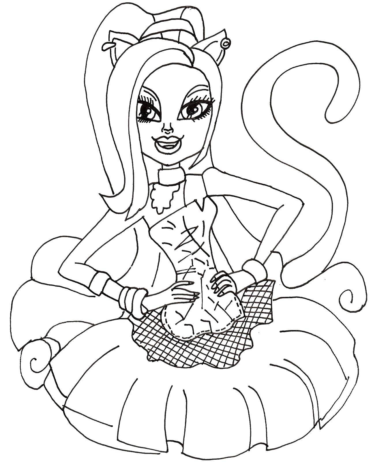 Coloring Toralei stripe baby from a cat werewolf. Category Monster high. Tags:  Toralei Stripe, Monster high.