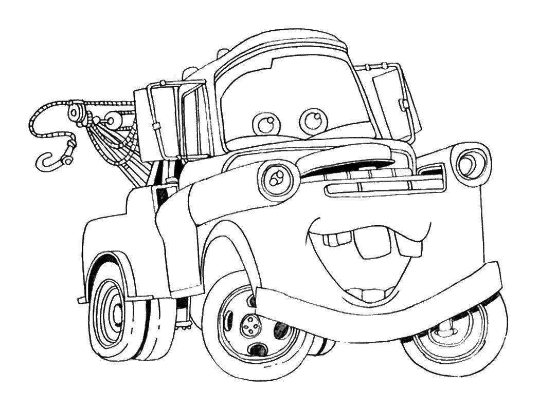 Coloring A fun machine.. Category Wheelbarrows. Tags:  Cars, cartoons, tow truck.