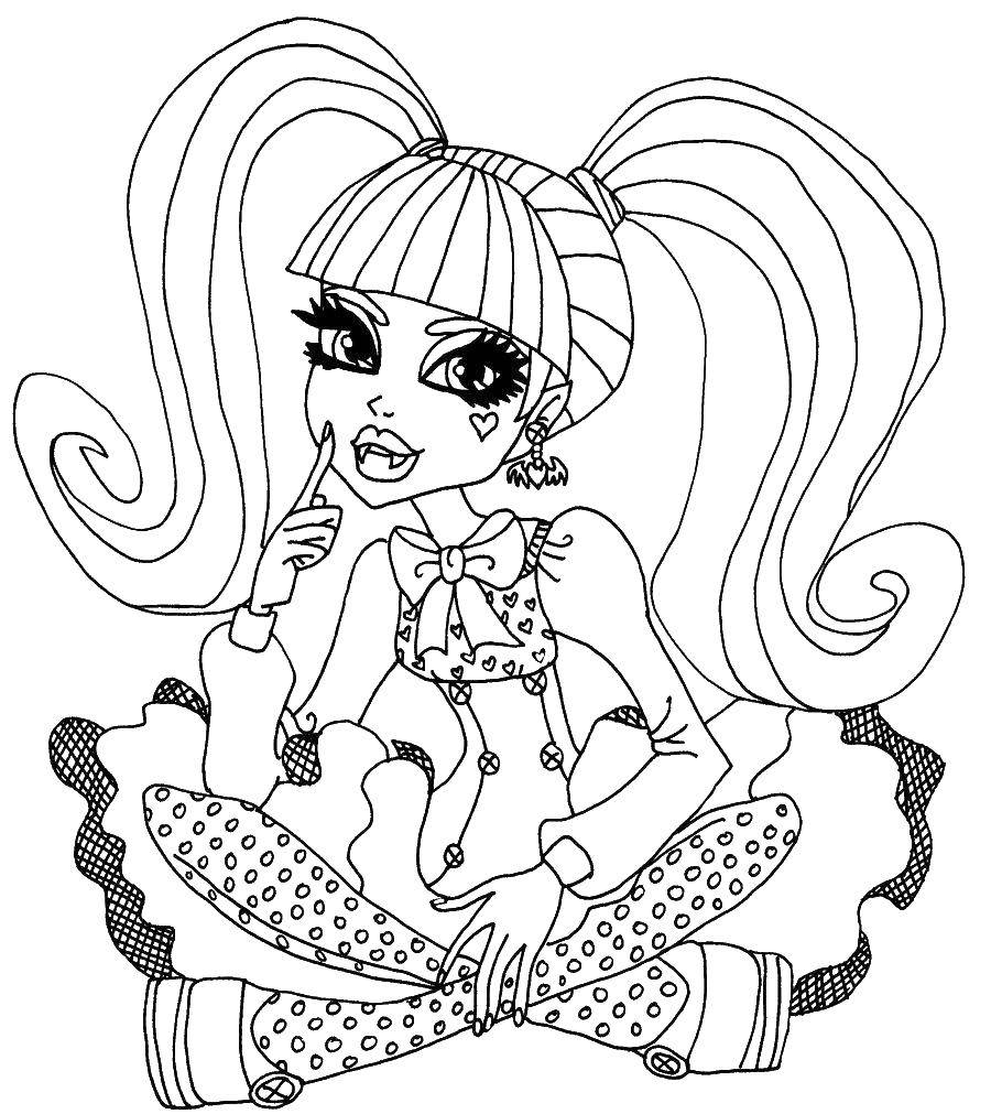 Coloring Love draculaura. Category Monster high. Tags:  Draculaura, Monster High.