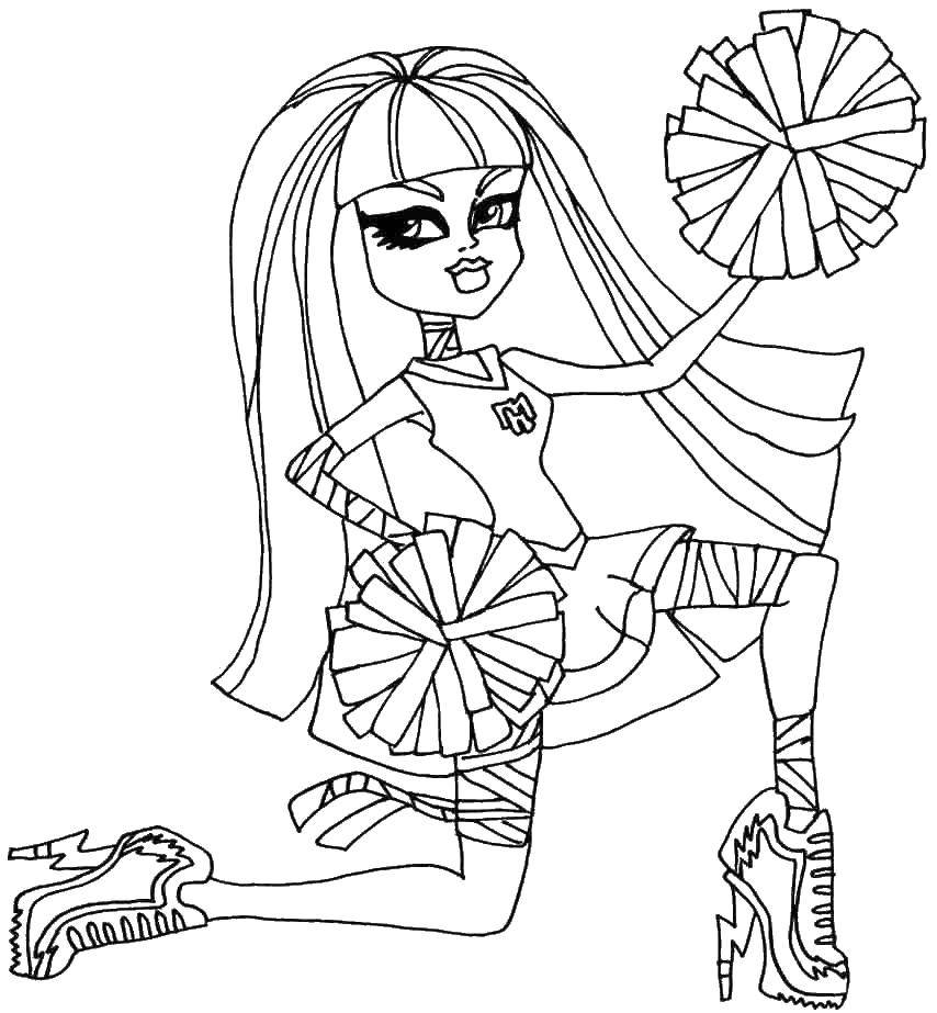 Coloring Cleopatra cheerleader. Category Monster high. Tags:  Cleopatra, Monster high.
