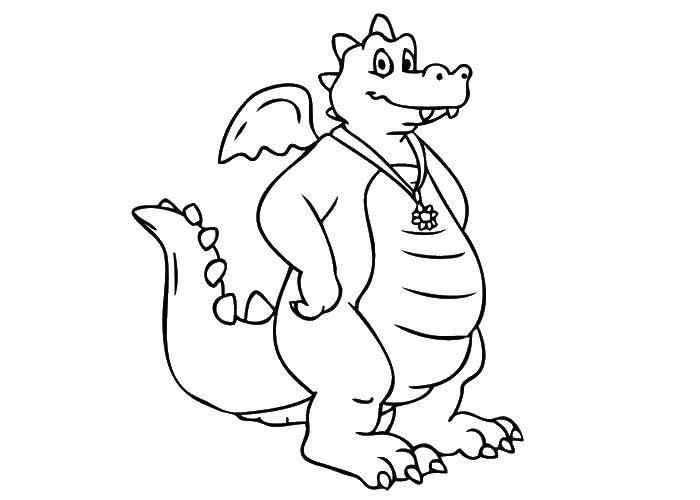 Coloring Dragon Download cartoons, fairytale, dragon,.  Print 