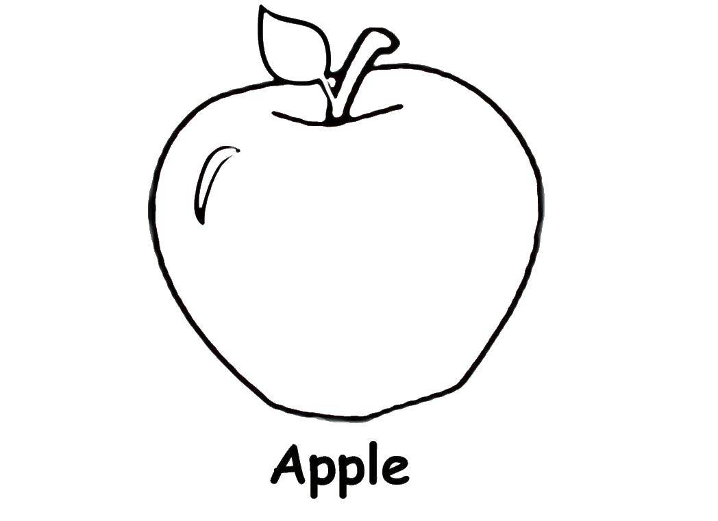Название: Раскраска Apple. Категория: фрукты. Теги: ФРУКТЫ, ЯБЛОКИ.