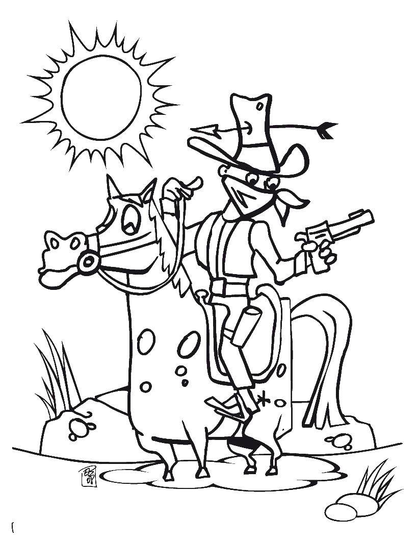 Coloring Bandits of the West. Category English alphabet. Tags:  the bandits, the West.