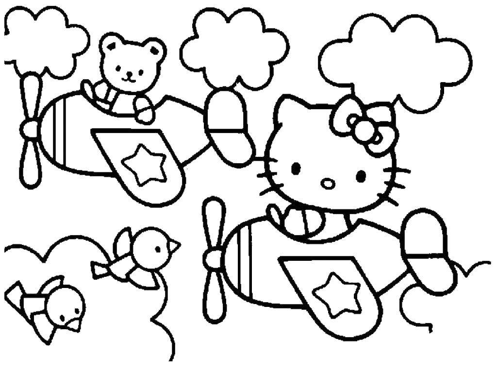 Название: Раскраска Хэллоу китти. Категория: Раскраски для малышей. Теги: малышам, кошка, китти.