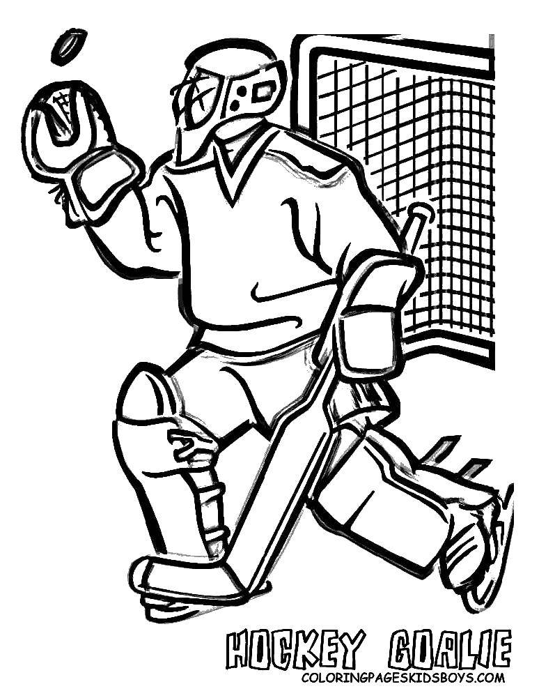 Coloring Hockey goalie. Category hockey. Tags:  hockey, sports, goalie.