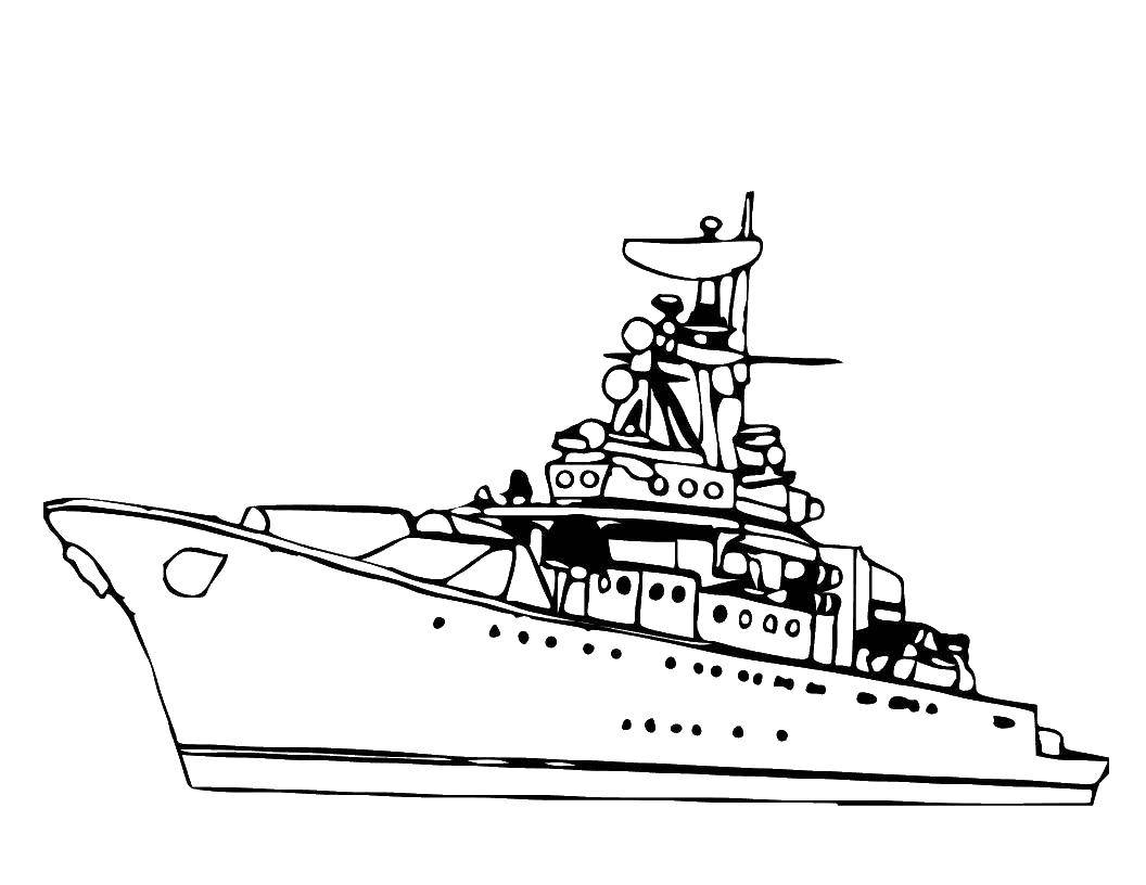 Coloring A ship at sea.. Category marine. Tags:  marine, sea, ships.