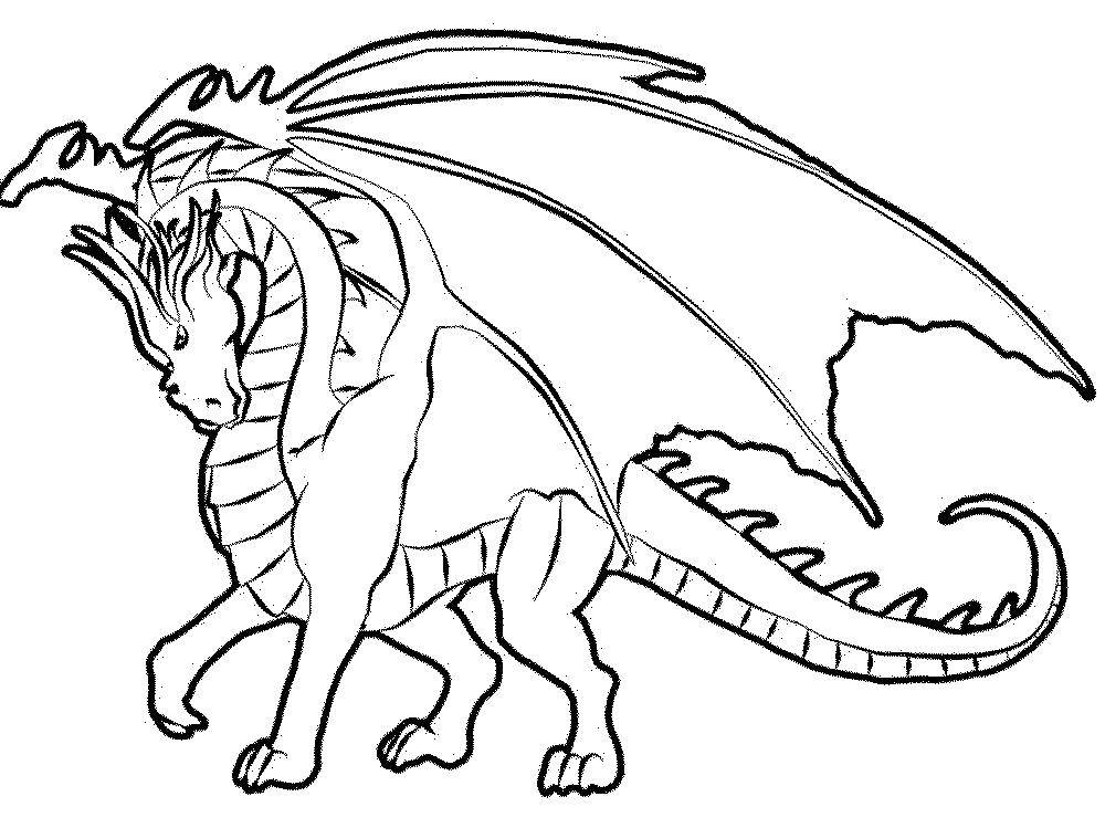 Coloring The winged dragon. Category Fairy tales. Tags:  tales, dragons, dragons.