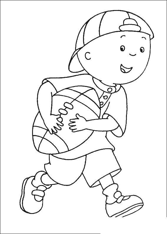 Coloring The boy with the ball for soccer. Category children. Tags:  The boy, the ball.