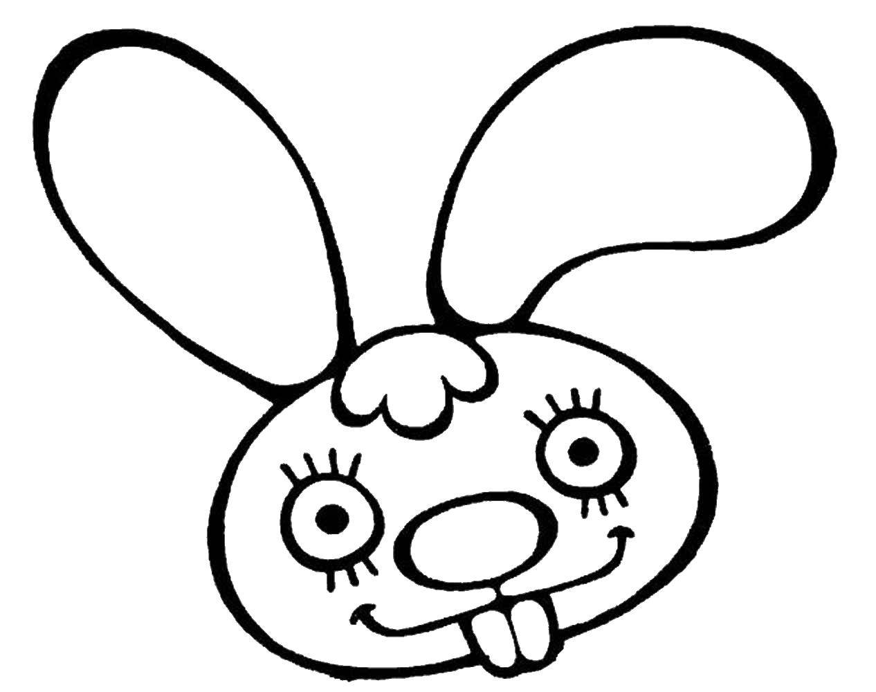 Название: Раскраска Маска зайца. Категория: Маски. Теги: маски, заяц, маска.