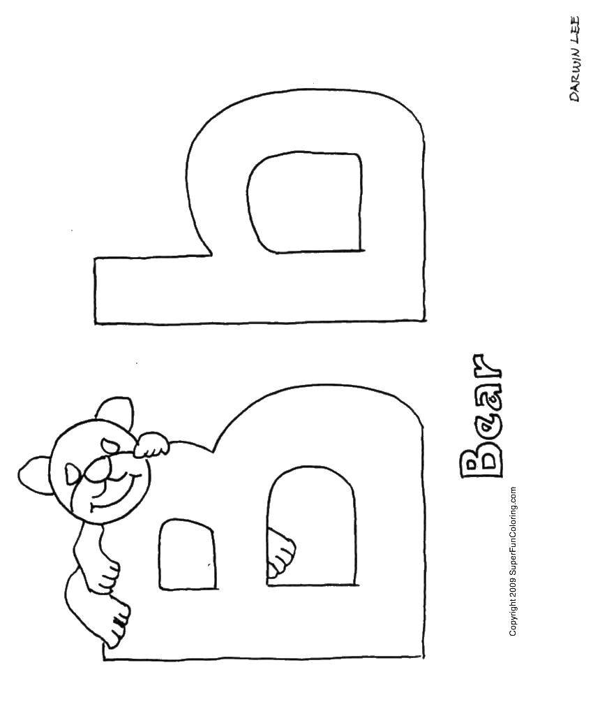 Coloring Bear. Category English alphabet. Tags:  English alphabet, letters, bear.