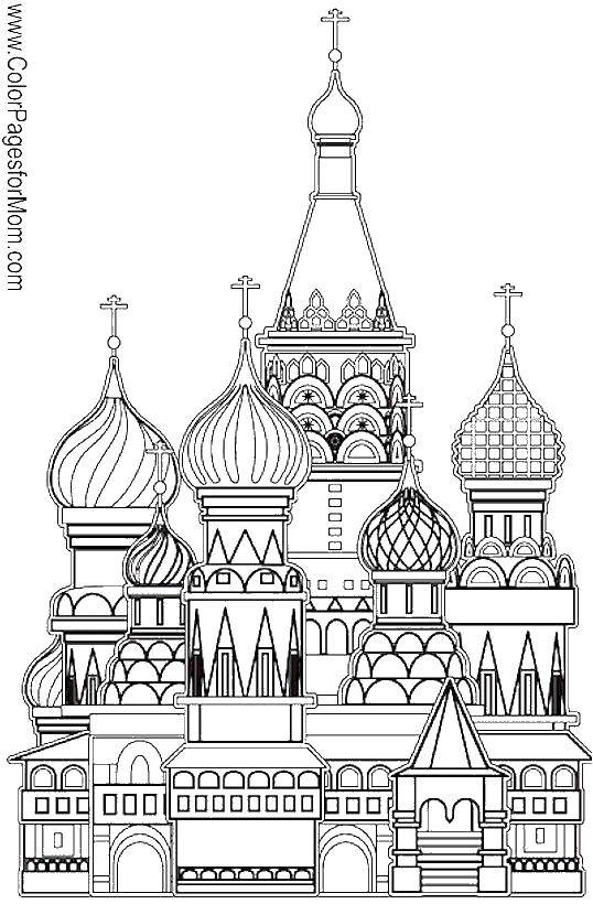 Название: Раскраска Московская церковь. Категория: здания. Теги: москва, здания.