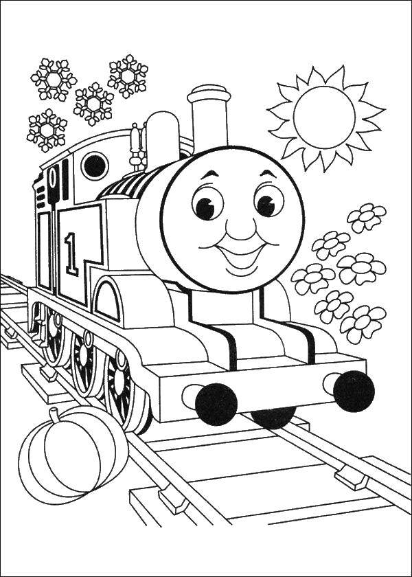 Название: Раскраска Паравозик томас номер 1. Категория: поезд. Теги: Томас, паровоз.