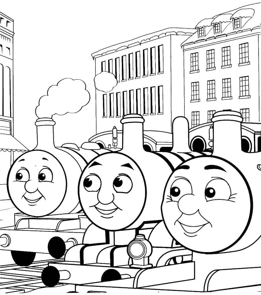 Coloring Trains. Category train. Tags:  train cartoon, Thomas and his friends.