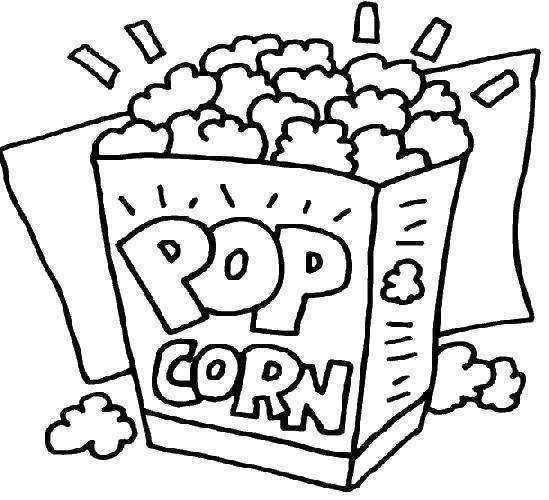 Название: Раскраска Попкорн в кино. Категория: раскраски. Теги: кино, попкорн.