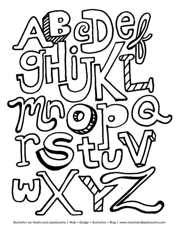Coloring Funny alphabet. Category English alphabet. Tags:  alphabet, English, letter.