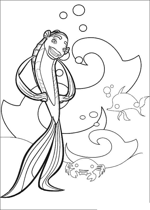 Coloring Fish. Category Fairy tales. Tags:  fairy tales, cartoons, fish.