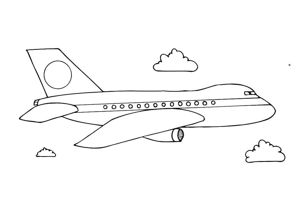 Название: Раскраска Самолет в небе. Категория: самолеты. Теги: самолеты, самолет, небо.