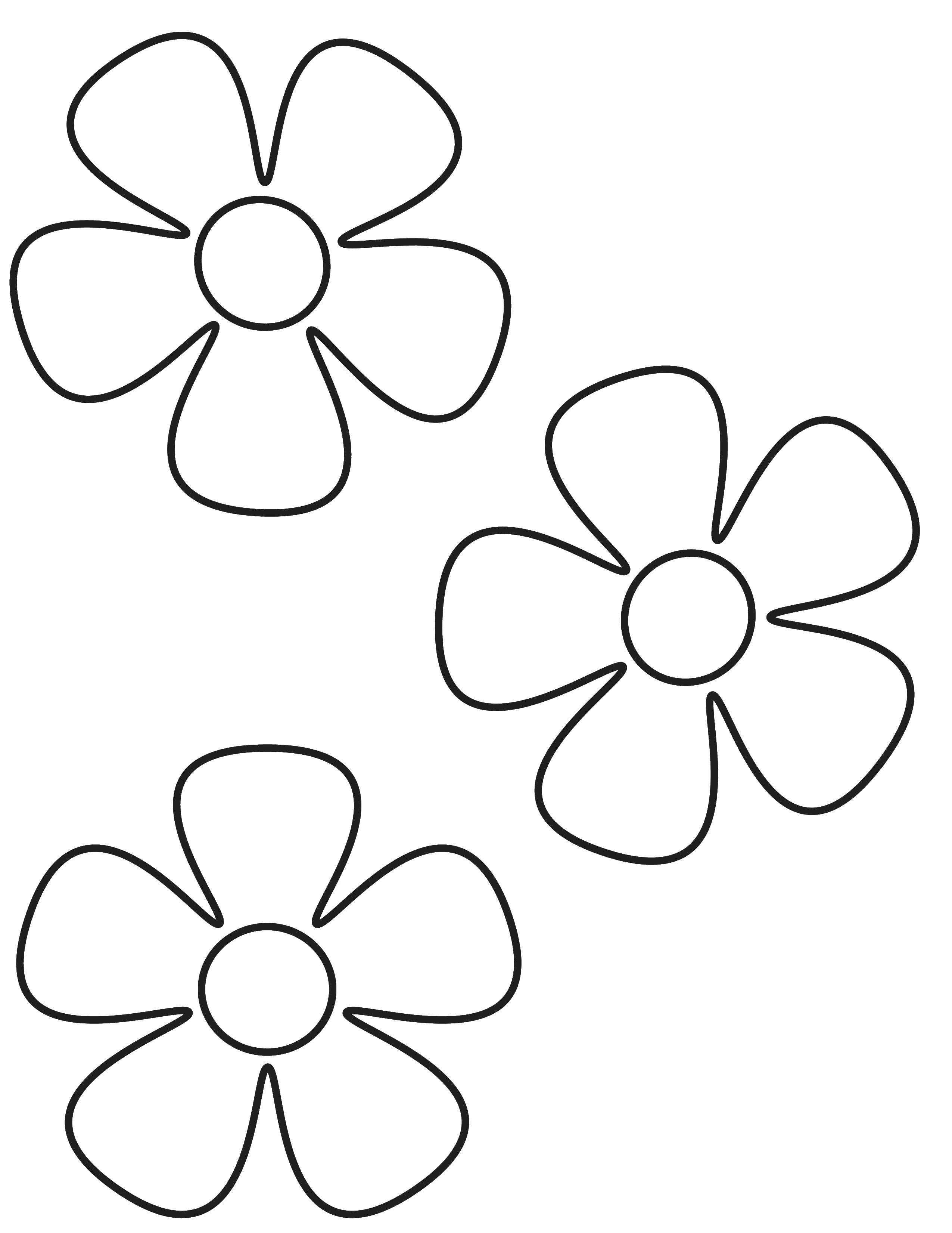 Coloring Three flower. Category Coloring pages for kids. Tags:  Flowers.