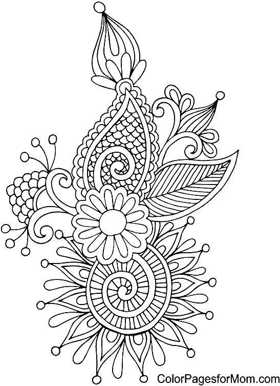 Coloring Flowers with patterns. Category patterns. Tags:  patterns, flowers, plants.