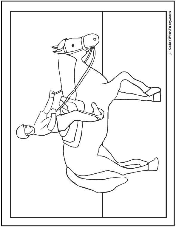 Coloring The horse and rider. Category horse. Tags:  horse rider animals.