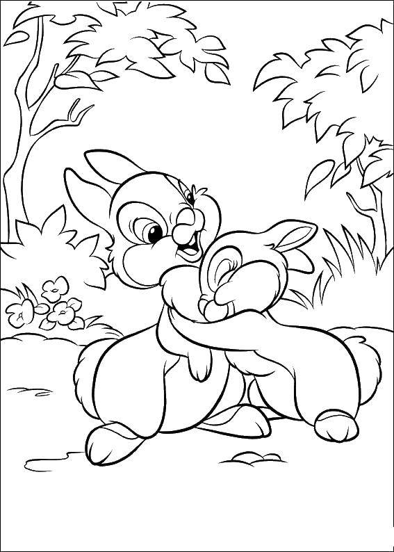 Coloring Bunny obnimu.ll. Category Disney cartoons. Tags:  cartoons, Bunny, Disney.