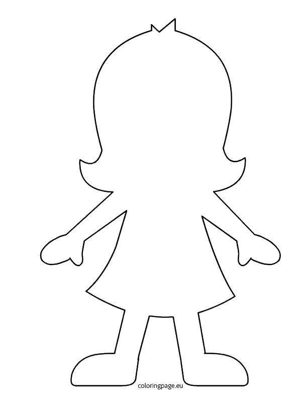 Coloring Girl. Category The contour of the doll . Tags:  doll, footprints, girl.