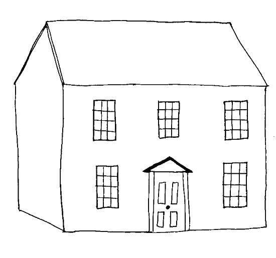 Название: Раскраска Дом и пять окон. Категория: дома. Теги: дом, окно, дверь.