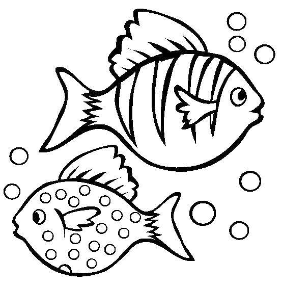 Название: Раскраска Две рыбки. Категория: рыбы. Теги: рыбки, морские животные.