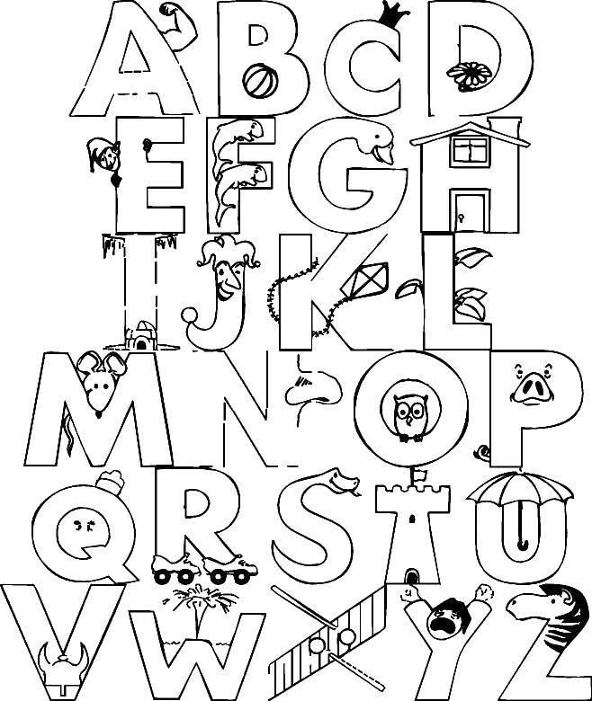 Coloring Interesting alphabet. Category English alphabet. Tags:  the English alphabet , letters, .