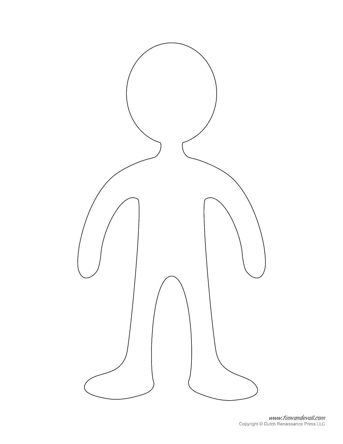 Название: Раскраска Контур человечка. Категория: Контур куклы. Теги: куклы, контуры, человечек.