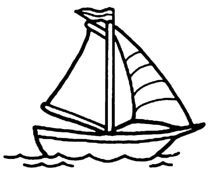 Название: Раскраска Контур лодки с парусом. Категория: Контур лодки. Теги: контур, лодка, парус.