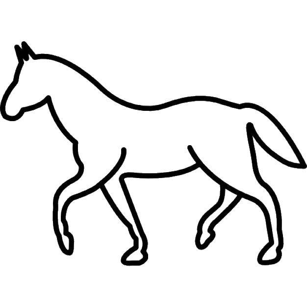 Название: Раскраска Контур лошадки. Категория: контуры лошади. Теги: контру, лошади.