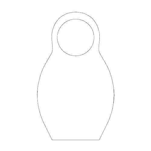 Coloring Contour nesting dolls. Category The contour of the doll . Tags:  the contours, dolls.