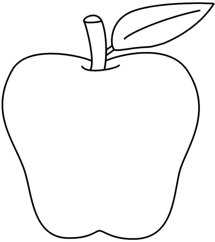 Название: Раскраска Контур яблочка. Категория: Контуры фруктов. Теги: фрукты, яблочки, яблоки.