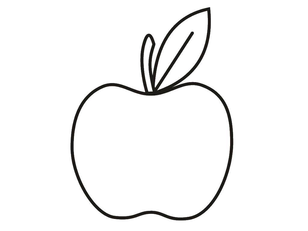 Coloring The contour of the Apple. Category The contours of fruit. Tags:  contour, Apple, leaf.