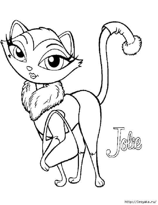 Coloring Kitty jolie. Category The cat. Tags:  cat , cat, cats, animals.