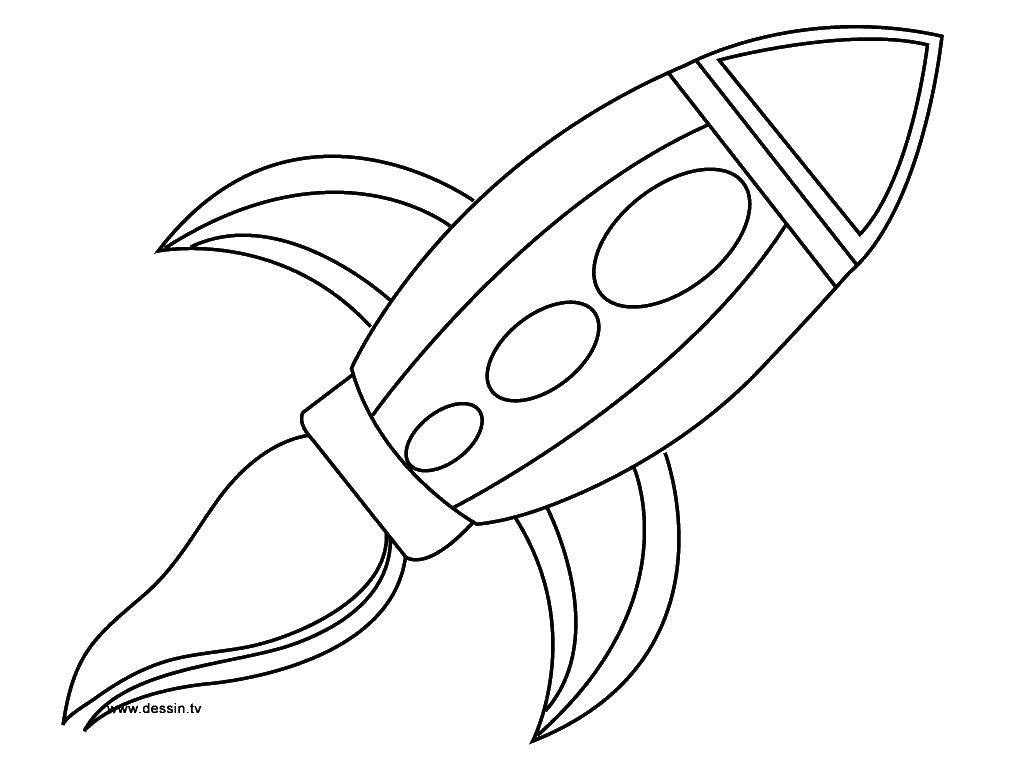 Coloring Flying rocket. Category rockets. Tags:  rocket, space, sky.