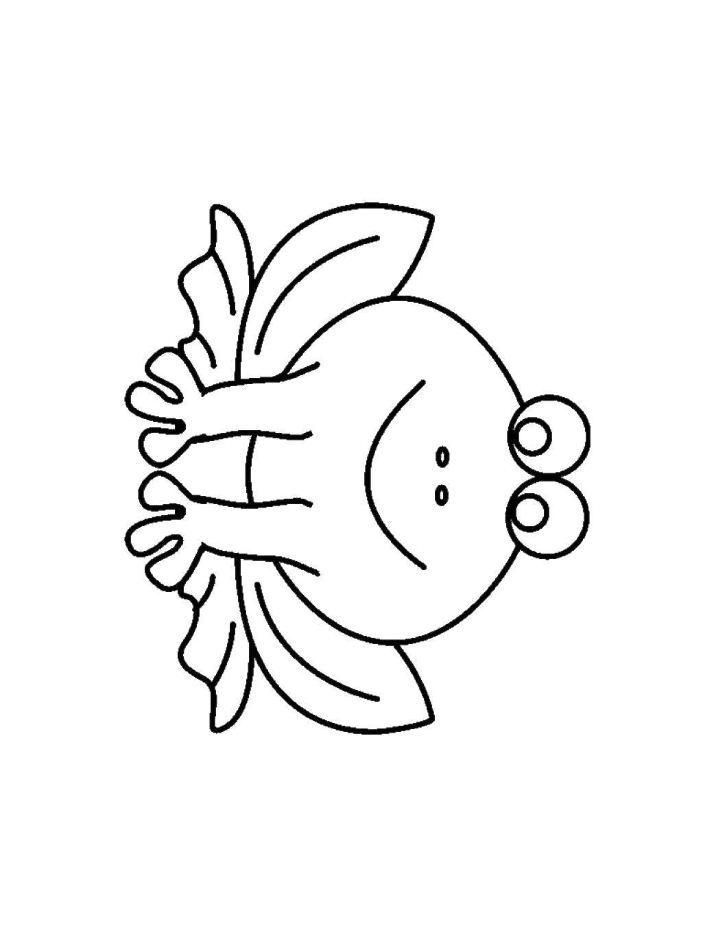 Coloring Frog with big eyes. Category simple coloring. Tags:  the frog, paws, eyes.