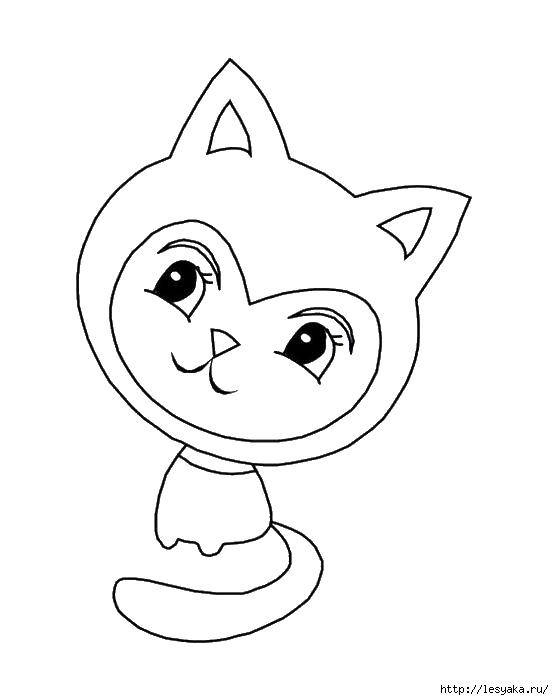 Coloring Cute kitty. Category The cat. Tags:  cat , cat, cats, animals.