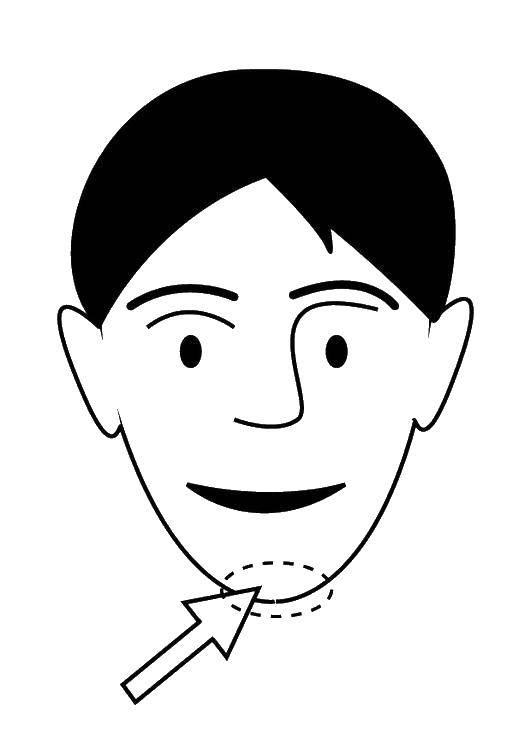 Coloring Male face. Category face. Tags:  face, nose, chin, hair.